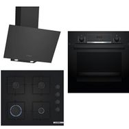 Bosch HBF514BB1T - POP7C6P30O - DWK64PJ60T Siyah 3'lü Ankastre Set