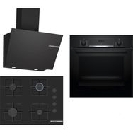 Bosch HBF514BB1T - POP7C6P30O - DWK66PJ60T Siyah 3'lü Ankastre Set