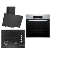 Bosch HBF514BS1T - POP7C6O12O - DWK64PJ60T Siyah 3'lü Ankastre Set