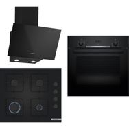 Bosch HBF534EB3T - POP6C6P30O - DWK63PJ60T Siyah 3'lü Ankastre Set