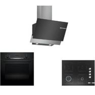 Bosch HBF534EB3T - POP7C6O12O - DWK65AD60R 3'lü Siyah Ankastre Set