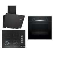 Bosch HBF534EB3T - POP7C6O12O - DWK66Pj60T Siyah 3'lü Ankastre Set