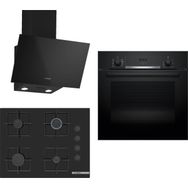 Bosch HBF534EB3T - POP7C6P30O - DWK63PJ60T Siyah 3'lü Ankastre Set