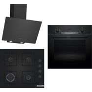 Bosch HBF534EB3T - POP7C6P30O - DWK64PJ60T Siyah 3'lü Ankastre Set