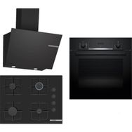 Bosch HBF534EB3T - POP7C6P30O - DWK66PJ60T Siyah 3'lü Ankastre Set