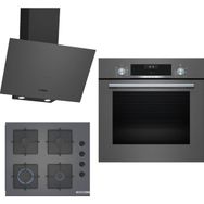 Bosch HBF534EH3T - POP6C9P30O - DWK64PJ70T Gri 3'lü Ankastre Set