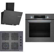 Bosch HBF534EH3T - POP6C9P30O - DWK66PJ70T Gri 3'lü Ankastre Set