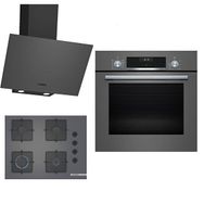 Bosch HBF534EH3T - POP7C9P30O - DWK64PJ70T Gri 3'lü Ankastre Set