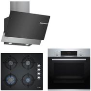 Bosch HBF534ES0T+POP6C6O10O+DWK65AD60R Çelik Ankastre Set