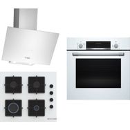 Bosch HBF534EW3T - POP6C2P30O - DWK64PJ20T Beyaz 3'lü Ankastre Set