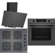 Bosch HUA736EN0T - POP6C9P30O - DWK64PJ70T Gri 3'lü Ankastre Set