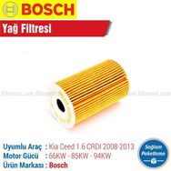 Bosch Kia Ceed 1.6 CRDI 2008 2013 Filtre Bakım Seti