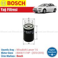 Bosch Mitsubishi Lancer 1.6 2010-2015 Yağ Filtresi