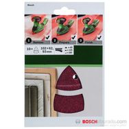 Bosch Multi 10'lu Set 102 X 62/93 mm 40/120/180 Kum 11 Delik Zımpara Kağıdı