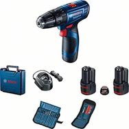 Bosch Professional GSB 120-LI 2X2AH Akülü Darbeli Delme-Vidalama+23 Parça Set ve Mavi Sırt Çantası
