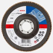 Bosch X431 125 mm 80 Kum Standard Seri Metal için Alüminyum Oksit Flap Zımpara Diski