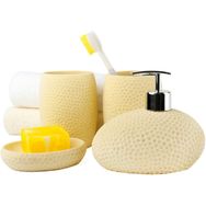 Bosphorus DT0082S-4 4'lü Sarı Petek Desenli Banyo Aksesuarı