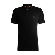Boss Passenger Siyah 1 Slim-Fit Streç Pamuk Logo Yamalı Polo Erkek T-shirt