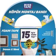 Boss Tape 24 mm 10 mt Çift Taraflı Köpük Aksesuar Montaj Bandı