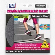 Boss Tape 50 mm 25 mt Siyah Zemin Merdiven Kaydırmaz Bant
