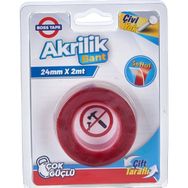 Boss Tape Çift Taraflı Akrilik Şeffaf 24 mm 2 mt Montaj Bandı