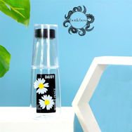 BottleBoss 500 ml Renkli Bardaklı Papatya Desenli Sızdırmaz Kapaklı Su Şişesi Matara