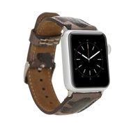 Bouletta 42-44-45 mm Kamuflaj Bej Apple Watch Uyumlu Deri Kordon