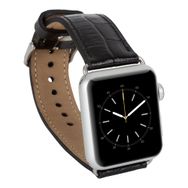 Bouletta 42-44-45 mm Kroko Siyah Apple Watch Uyumlu Deri Kordon