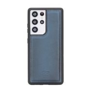 Bouletta BRN4EF Mavi Samsung Galaxy S21 Ultra Uyumlu Deri Arka Kapak