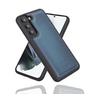 Bouletta BRN4EF Mavi Samsung Galaxy S22 Uyumlu Deri Arka Kapak