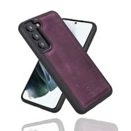 Bouletta CZ7 Mor Samsung Galaxy S22 Plus Uyumlu Deri Arka Kapak