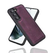 Bouletta CZ7 Mor Samsung Galaxy S22 Uyumlu Deri Arka Kapak