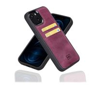 Bouletta FXCP CZ7 Apple iPhone 13 Deri Kartlıklı Mor Cep Telefonu Arka Kapak