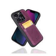 Bouletta FXCP CZ7 Apple iPhone 14 Pro Deri Mor Cep Telefonu Arka Kapak