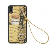 Bouletta FXCP FXH SN14 Apple iPhone XS Max Uyumlu Deri Sarı Cep Telefonu Arka Kapak
