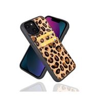 Bouletta FXCP LE01N Apple iPhone 14 Uyumlu Deri Leopar Desen Cep Telefonu Arka Kapak
