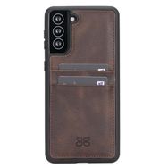 Bouletta FXCP TN03 Samsung Galaxy S21 Plus Uyumlu Deri Koyu Kahve Cep Telefonu Arka Kapak