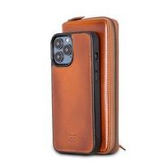 Bouletta RST2EF Taba Apple iPhone 13 Pro Uyumlu Deri Arka Kapak F360
