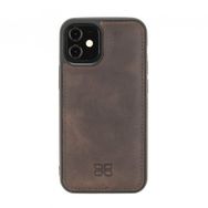 Bouletta TN03 Kahve Apple iPhone 12 Mini Uyumlu Deri Arka Kapak