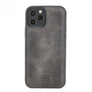Bouletta TN18EF Gri Apple iPhone 12 Pro Max Uyumlu Deri Arka Kapak
