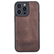 Bouletta TN3 Apple iPhone 14 Pro Max Deri Standlı Kahve Cep Telefonu Arka Kapak