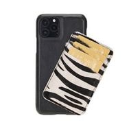 Bouletta UJ-DET-CC RST1 Zebra iPhone 11 Pro Deri Telefon Kılıfı
