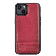 Bouletta V4EF Apple iPhone 14 Uyumlu Deri Standlı Taba Cep Telefonu Arka Kapak