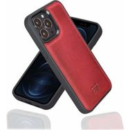 Bouletta V4EF Kırmızı Apple iPhone 13 Pro Max Uyumlu Deri Arka Kapak