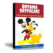 Boyama Sayfaları Kitap Seti 2 Spiralli Kitap Enine Boyuna Eğitim