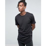 Bpm Long Line Basic Siyah Erkek T-shirt