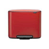 Brabantia 121166 İki Bölmeli Kırmızı Bo Pedal Bin 11+23 lt Çöp Kutusu