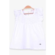 Breeze Ekru 4-8 Yaş Dantelli Kız Çocuk T-shirt