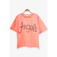 Breeze Neon Turuncu 9-16 Yaş Taşlı Yazı Baskılı Kız Çocuk T-shirt