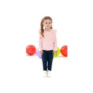 Breeze Somon Melanj 1.5-5 Yaş Omuzu Fırfırlı Kız Çocuk Uzun Kollu Bluz
